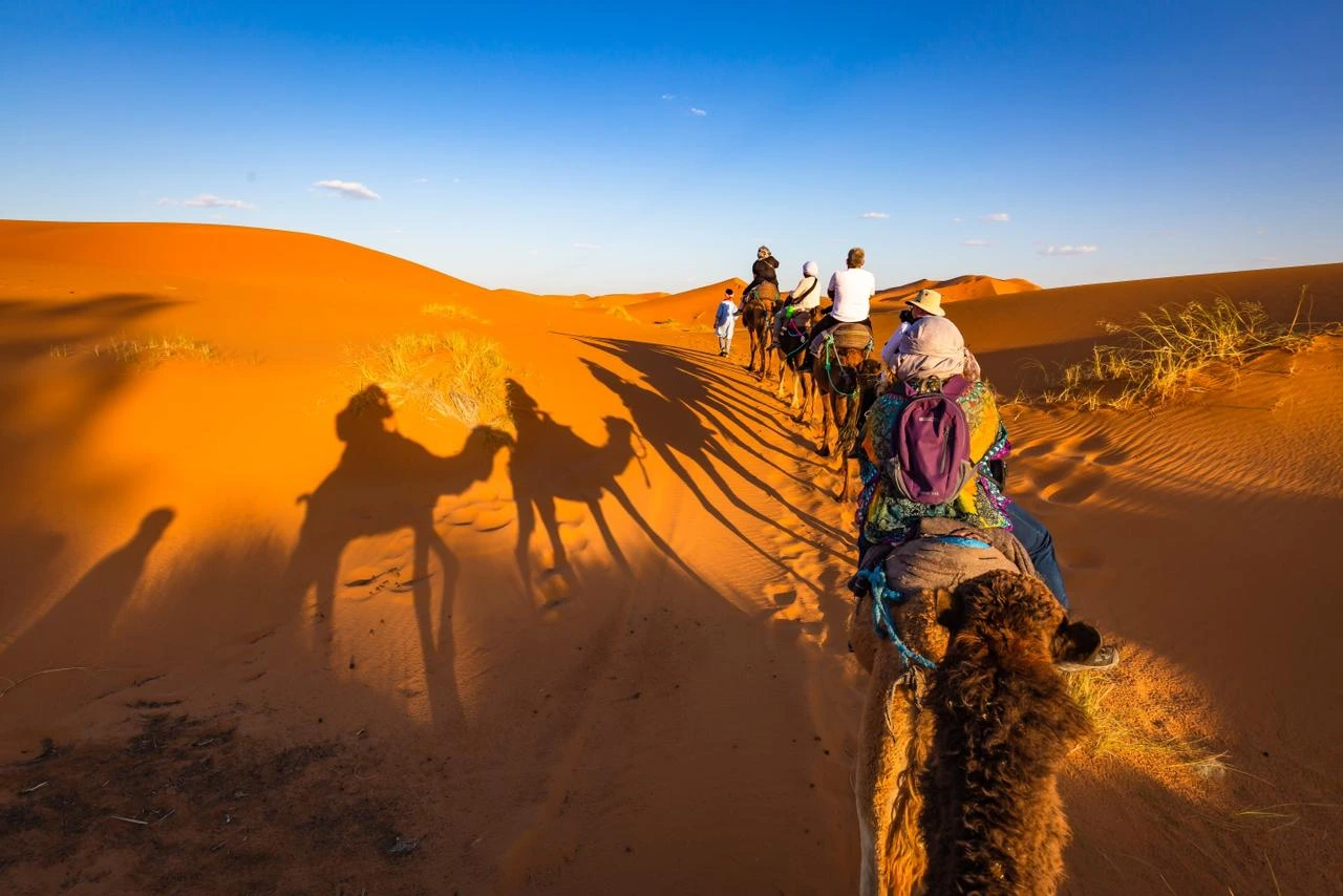 Merzouga sahara camel ride sunset marrakech tour